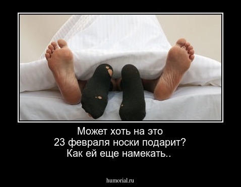 Может хоть на это 23 февраля носки подарит? Как ей еще намекать..
