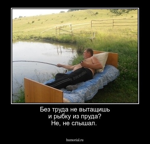 Без труда не вытащишь и рыбку из пруда? Не, не слышал.