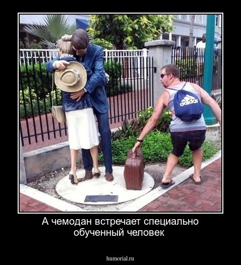 А чемодан встречает специально обученный человек