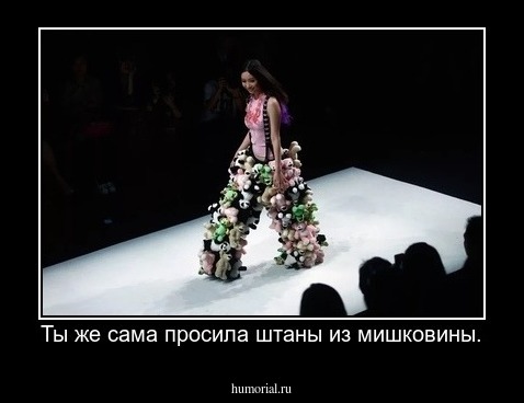 Ты же сама просила штаны из мишковины.