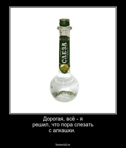 Дорогая, всё - я решил, что пора слезать с алкашки.