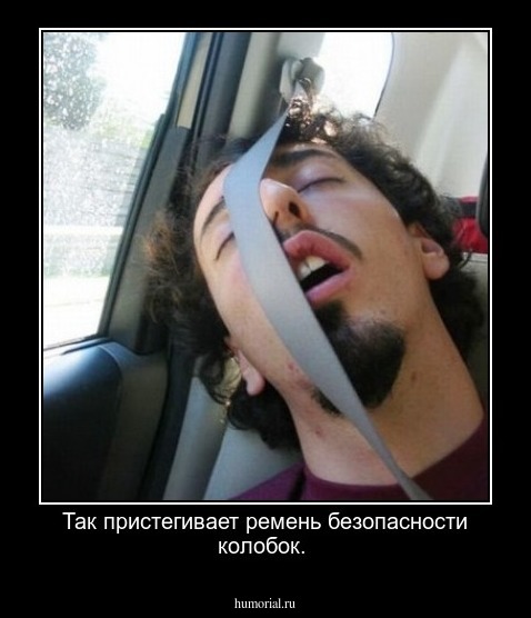 Так пристегивает ремень безопасности колобок.