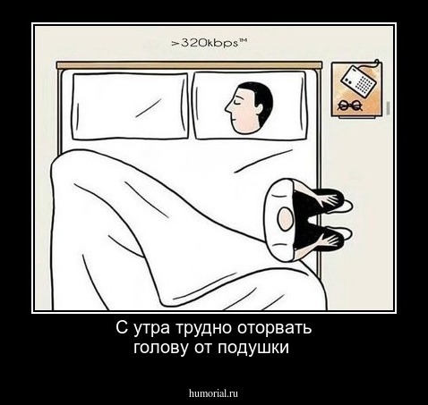 С утра трудно оторвать голову от подушки 