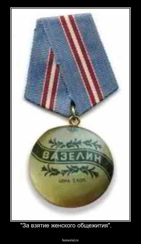"За взятие женского общежития".     