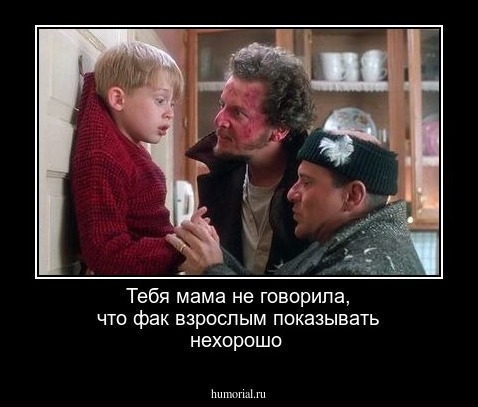 Тебя мама не говорила, что фак взрослым показывать нехорошо 