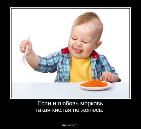 Если и любовь морковь такая кислая,не женюсь.