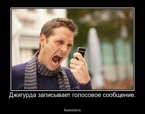 Джигурда записывает голосовое сообщение.