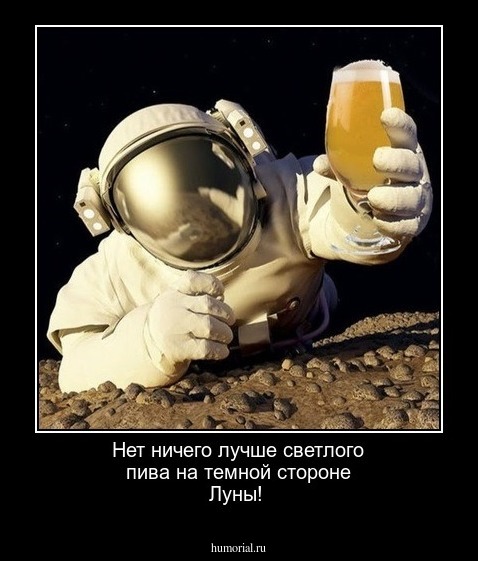 Нет ничего лучше светлого пива на темной стороне Луны!