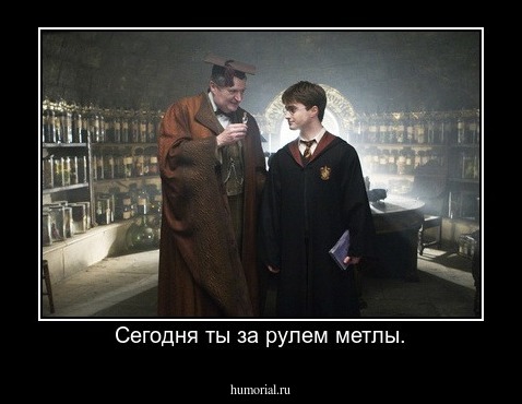 Сегодня ты за рулем метлы.