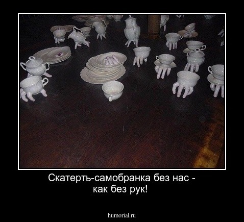 Скатерть-самобранка без нас - как без рук! 