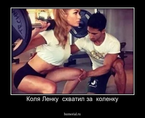 Коля Ленку  схватил за  коленку