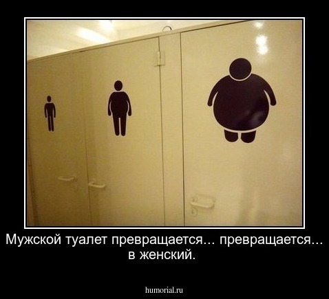 Мужской туалет превращается... превращается... в женский.