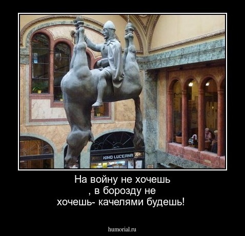 На войну не хочешь , в борозду не хочешь- качелями будешь!