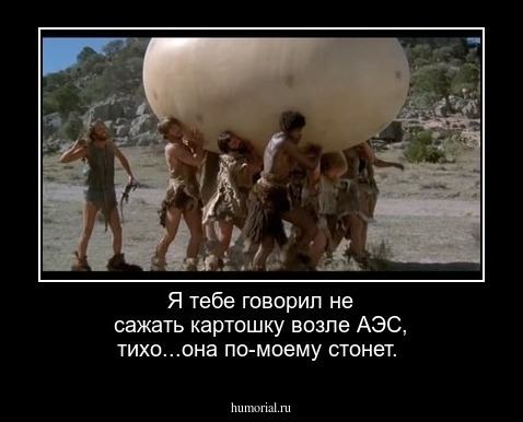Я тебе говорил не сажать картошку возле АЭС, тихо...она по-моему стонет.