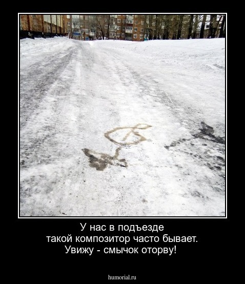 У нас в подъезде такой композитор часто бывает. Увижу - смычок оторву!