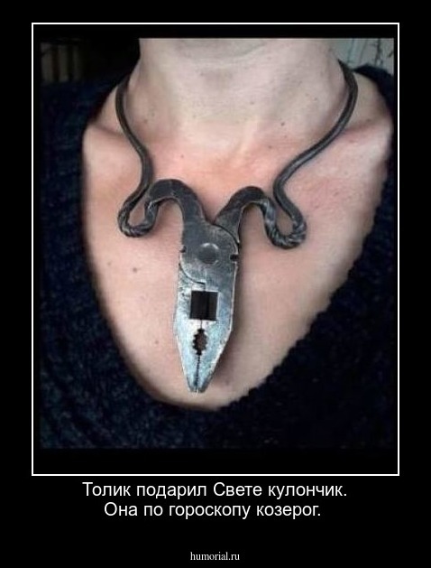 Толик  подарил Свете кулончик. Она по гороскопу  козерог.