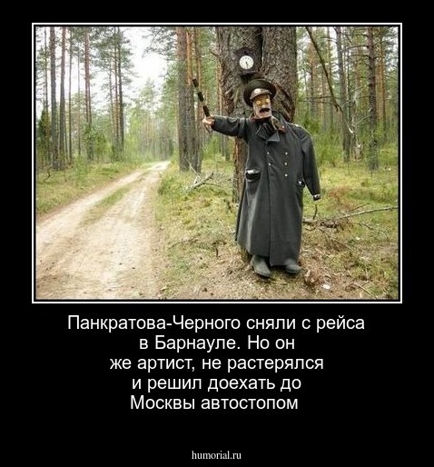 Панкратова-Черного сняли с рейса в Барнауле. Но он же  артист,  не растерялся и решил доехать до Москвы  автостопом