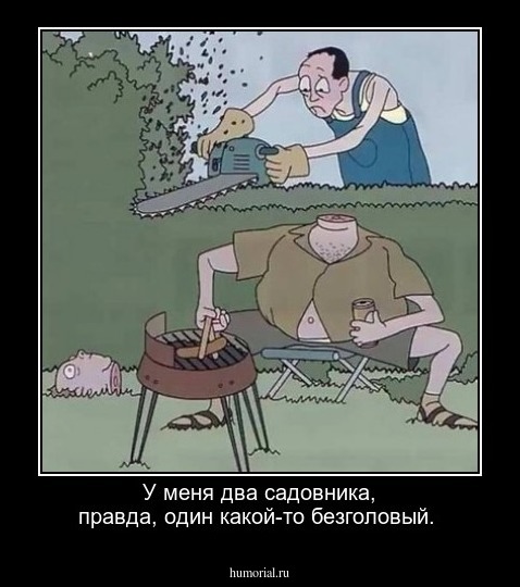 У меня два садовника, правда, один какой-то безголовый.