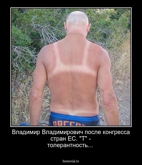 Владимир Владимирович после конгресса стран ЕС. "Т" - толерантность...