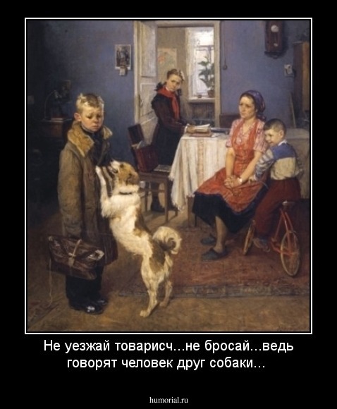 Не уезжай товарисч...не бросай...ведь говорят человек друг собаки...