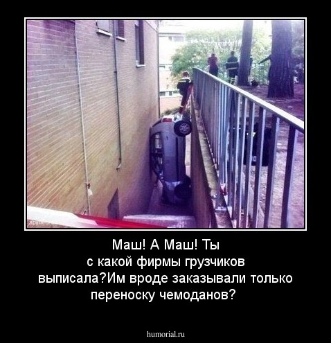 Маш! А Маш! Ты с какой фирмы грузчиков выписала?Им вроде заказывали только переноску чемоданов?