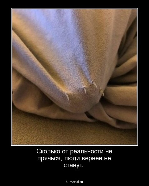 Сколько от реальности не прячься, люди вернее не станут. 