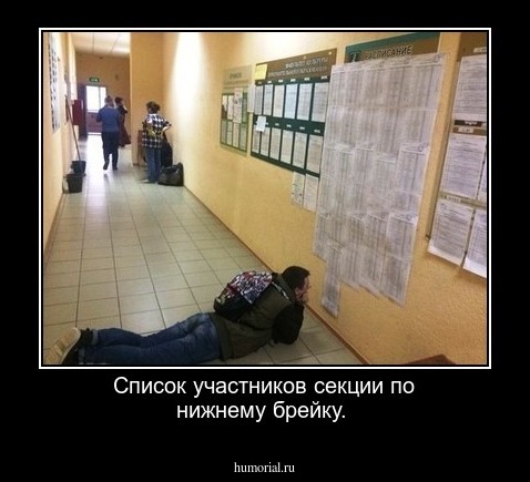 Список участников секции по нижнему брейку.