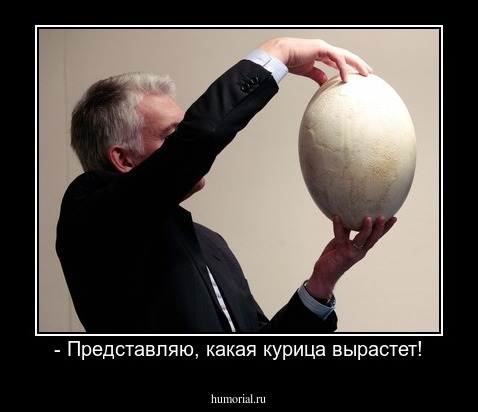 - Представляю, какая курица вырастет!
