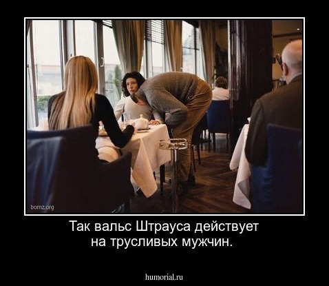 Так вальс Штрауса действует на трусливых мужчин.
