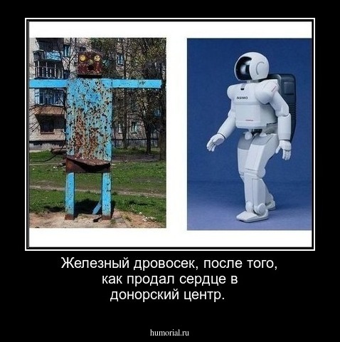Железный дровосек, после того, как продал сердце в донорский центр.