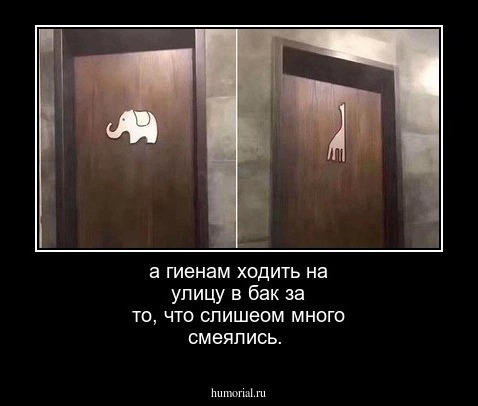 а гиенам ходить на улицу в бак за то, что слишеом много смеялись.