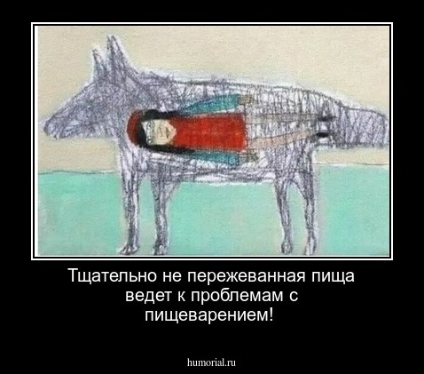 Тщательно не пережеванная пища ведет к проблемам с пищеварением!