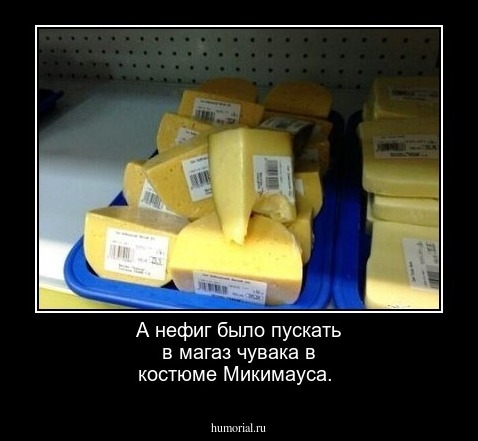 А нефиг было пускать в магаз чувака в костюме Микимауса.