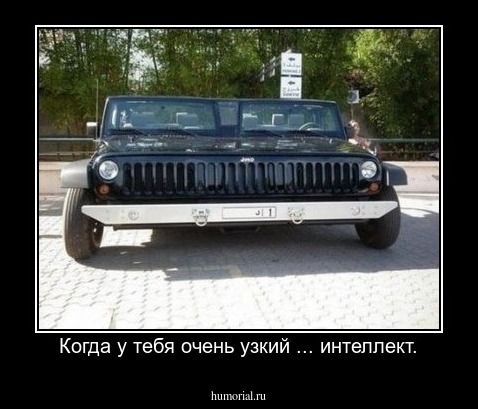 Когда у тебя очень узкий ... интеллект.