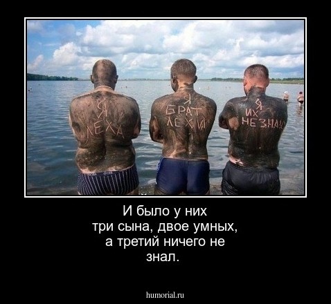 И было у них три сына, двое умных, а третий ничего не знал.