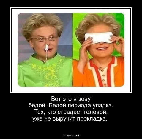Вот это я зову бедой. Бедой периода упадка. Тех, кто страдает головой, уже не выручит прокладка.