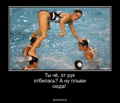 Ты  чё, от  рук отбилась? А ну плыви  сюда!