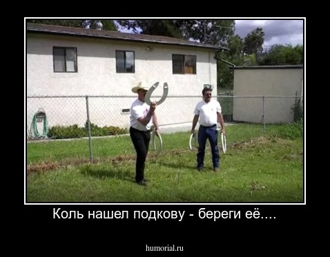 Коль нашел подкову - береги её....
