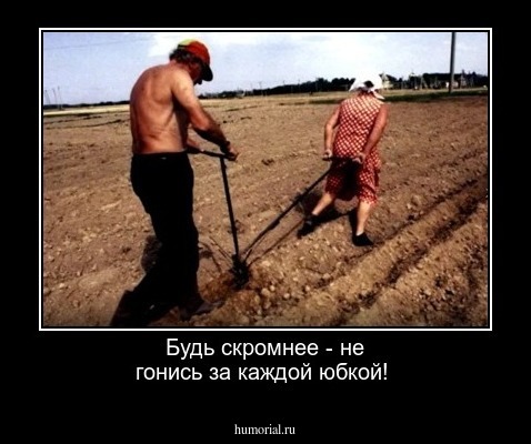 Будь скромнее - не гонись за каждой юбкой! 