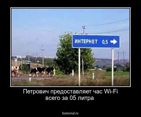 Петрович предоставляет час  Wi-Fi  всего за 05 литра