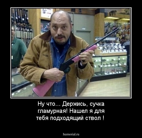 Ну что... Держись, сучка гламурная!Этот ствол тебе надеюсь подойдет ?!