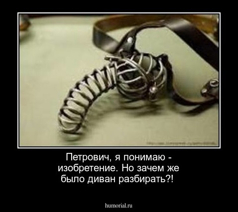 Петрович, я понимаю - изобретение. Но зачем же было диван разбирать?!