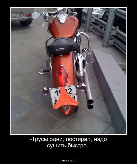 -Трусы одни,  постирал,  надо сушить быстро. 