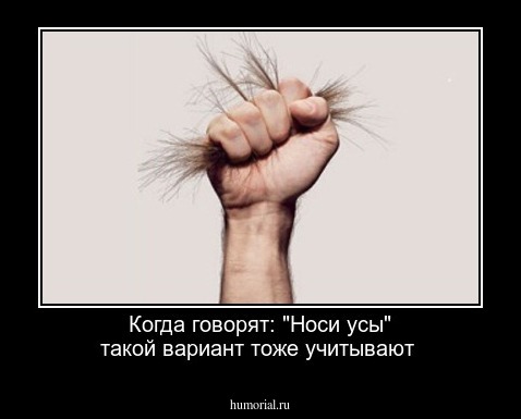 Когда говорят: "Носи усы" такой вариант тоже учитывают