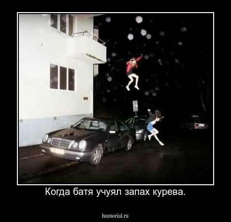 Когда батя учуял запах курева.