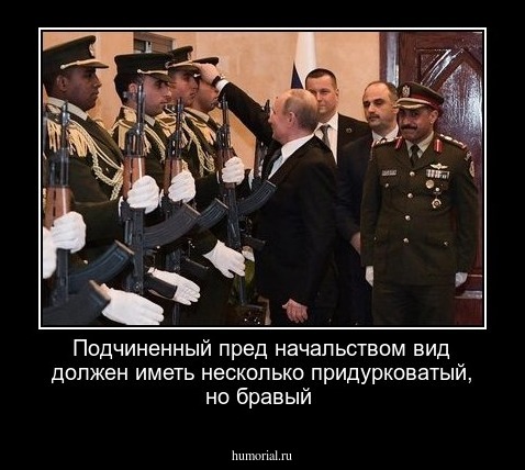 Подчиненный пред начальством вид должен иметь несколько придурковатый, но бравый