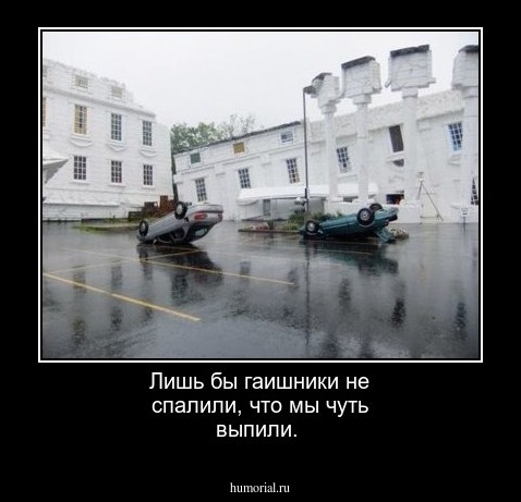 Лишь бы гаишники не спалили, что мы чуть выпили.