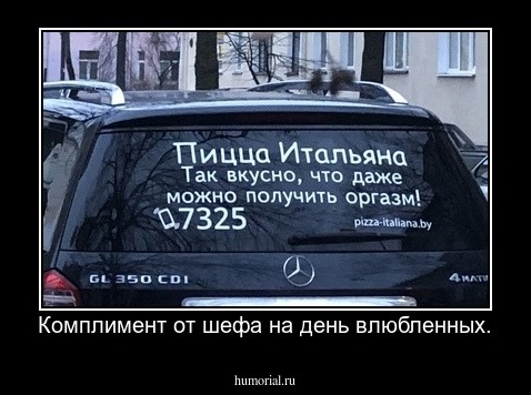 Комплимент от шефа на день влюбленных.