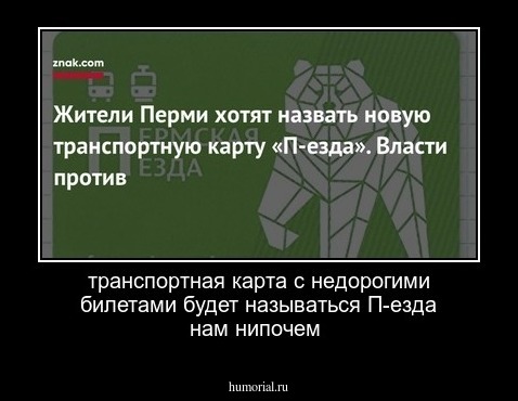 транспортная карта с недорогими билетами будет называться П-езда нам нипочем 