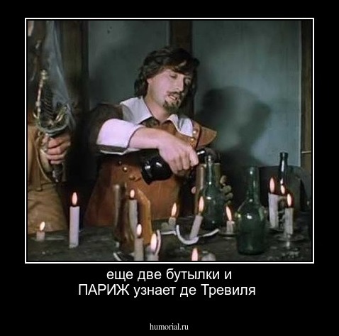 еще две бутылки и ПАРИЖ узнает де Тревиля 
